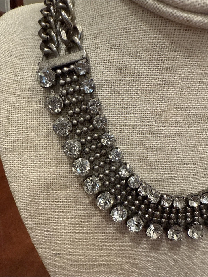 Collar Edición Limitada Rachel Zoe Caja Estilo Tono Plata Cristal Swarovski Foto 2 de 4
