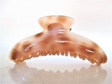 Large creme and amber brown hair claw clip for thick hair