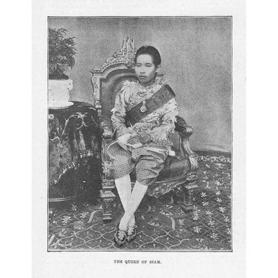 THAILAND Die Königin von Siam - antiker Druck 1895