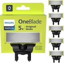 Philips Oneblade 5 Stainless Steel Original Replacement Blades-Compatible with A