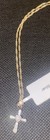 Sterling Silver With .5ctw Moissanite Cross With Heart Center 20” Sterling Chain — photo 1