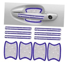 10PCS Bling Car Door Handle Anti-Scratch Sticker, Universal Car Blue White