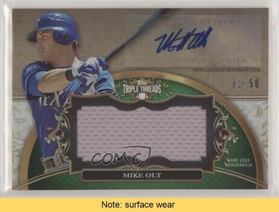 2013 Topps Triple Threads Jumbo Relics Emerald 31/50 Mike Olt Auto READ 1u6