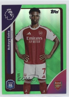2025-26 Topps Premier League Green Rainbow Foil 51/99 Bukayo Saka #12 1yj