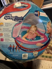 NEW SwimWays Baby Spring Float with Removable Sun Canopy 9-24 Months PINK