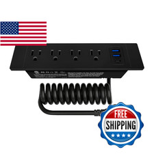 JACEPFY PD65W Recessed Power Strip Furniture Drawer Outlet Flush Mount Power Str