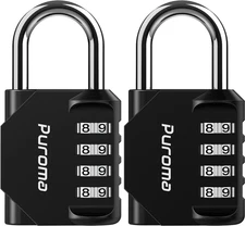 2 Pack Combination Lock for Locker 4 Digit Outdoor Waterproof Padlock for School