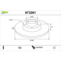 2X Valeo 673261 Bremsscheibe FüR Toyota Corolla ZER ZZE12 R1