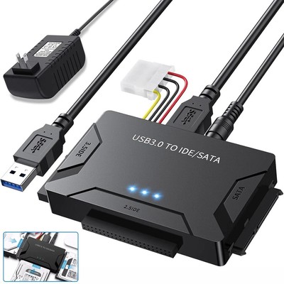 USB 3.0 To IDE/SATA Converter Adapter Kit For 2.5''/3.5'' SATA/IDE/SSD Hard Drive