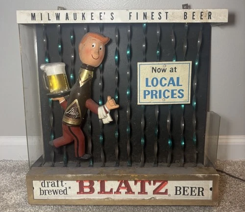 RARE VINTAGE 1960'S BLATZ BEER MOTION SIGN. MID CENTURY