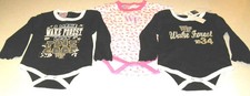 Set of Three Wake Forest University Infant Baby Bodysuits New! Girls 3-6 Months