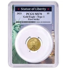 2021 $5 Type 1 American Gold Eagle 1/10 oz PCGS MS70 FS Statue of Liberty Frame