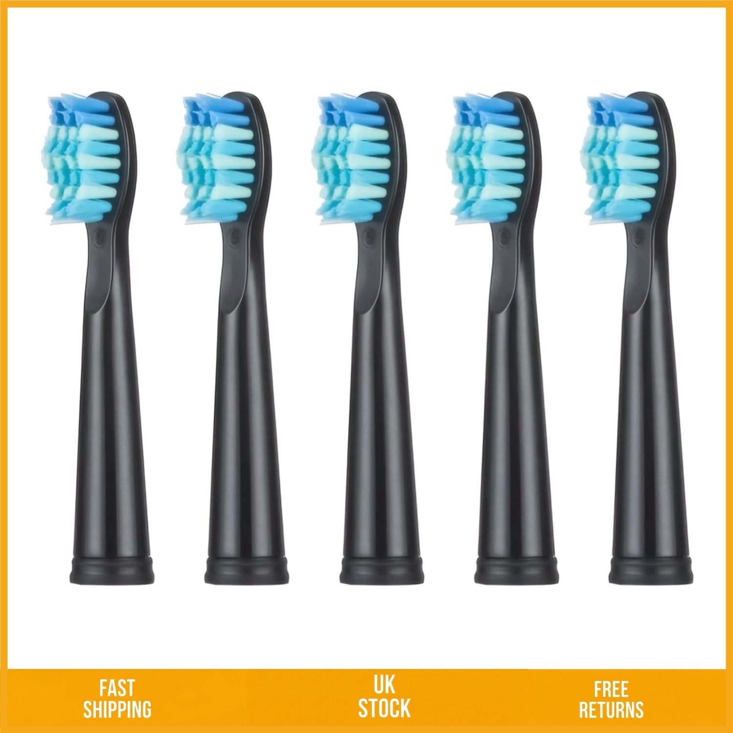 Soft Bristle W-Shape Replacement Electric Toothbrush Heads, 5 Pack
