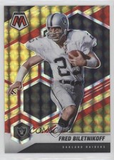 2021 Mosaic Choice Fusion Red & Yellow Prizm 54/80 Fred Biletnikoff HOF 0hk3
