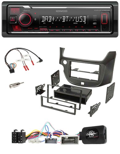 Kenwood Lenkrad Bluetooth USB DAB Autoradio für Honda Jazz ab 2014 dunkelgrau - Bild 1 von 9