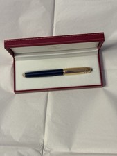 Penna Pasha de Cartier Vintage 1993 a Sfera Limited Edizione Blue Oro Giallo