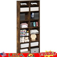 16 Shelf Media Storage Rack Adjustable DVD CD Blu-ray Game Organizer Heavy Duty