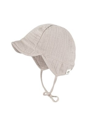 MaxiMo Schildmütze Musselin New Born Mütze Baby Jungen UV 15 Gots Beige Gr. 37