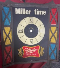 Vintage Miller High Life Light Up Clock Brewing Light Comes On No Clock Hands