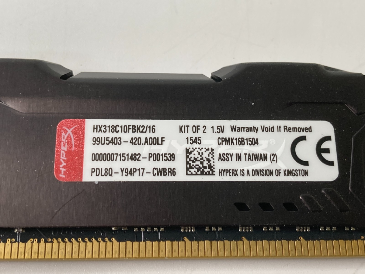 Lot of 3 Kingston HyperX FURY 24GB DIMM DDR3 Memory (HX318C10FBK2