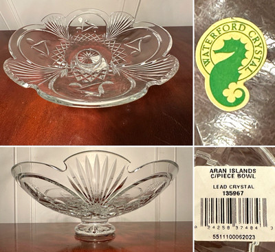 NEW Vtg WATERFORD CRYSTAL Aran Islands Master Cutter Large 13'' Centerpiece Bowl