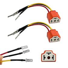 Ceramic H4 Headlight Socket Wiring Harness HB2 Pigtail Socket Female Connector
