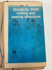 Vintage Pattern Simplicity 9596 Zip-Front JUMPSUIT, Misses Size 14 UNCUT