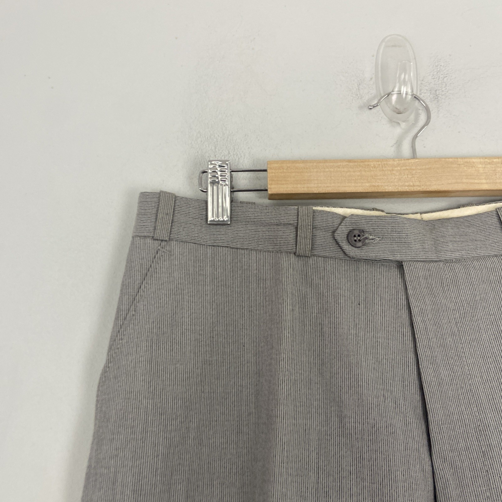 Wrangler Trousers Mens 34 X 31 Grey Dress Pants Vintage Straight Leg Trevira image 5