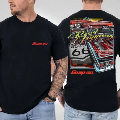 Snap-On Highway Legend Tee, Road Tripping 66 Graphic Shirt, Double Sided Cotton