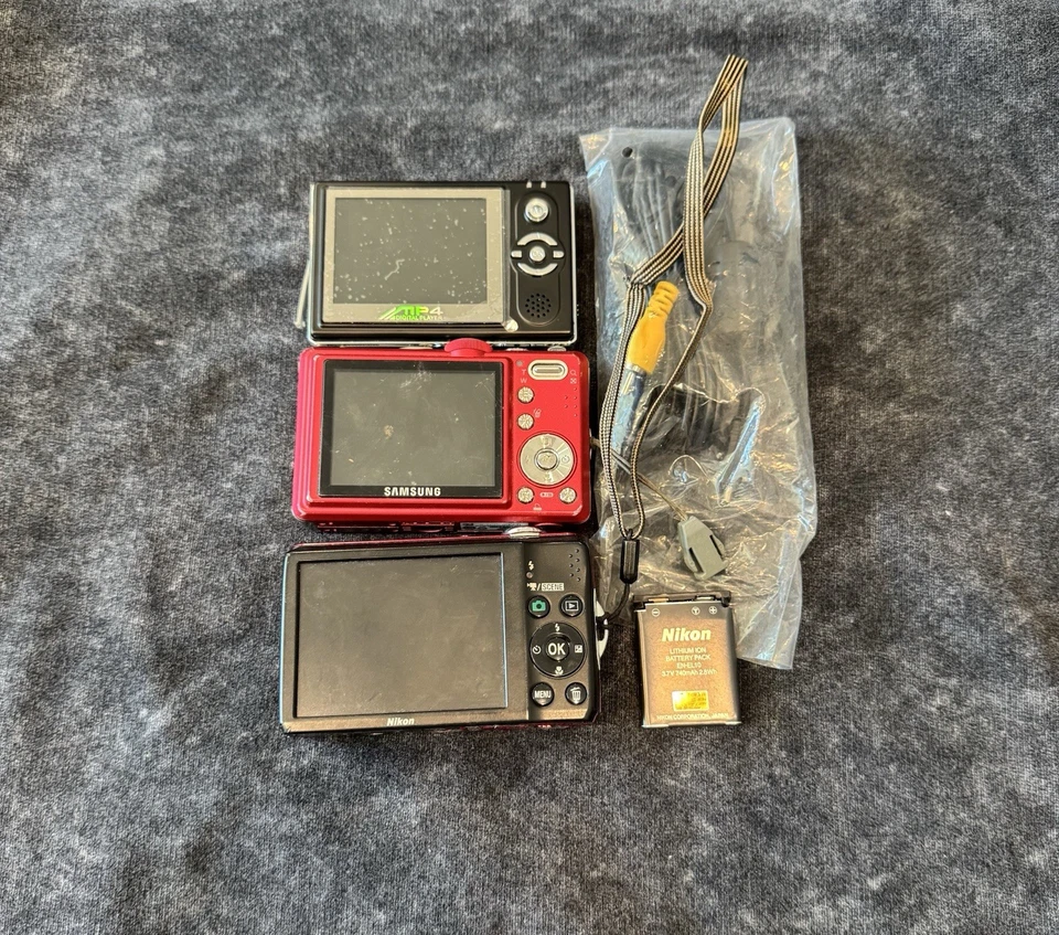 Lote de cámaras digitales Y2K Nikon Sony Samsung Point Shoot ¿Piezas no probadas? Foto 3 de 4