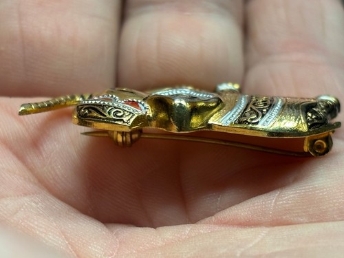 Vintage SPANIEN gestempelt Messing INDIEN ELEFANT 2" Brosche Anstecknadel ZIERSCHMUCK - Bild 5 von 5