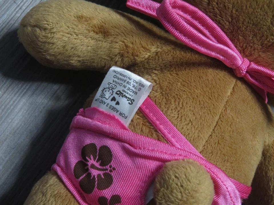 Hello Kitty Sun Kissed Plush - Tan Brown In Bikini With Bow - Rare Sanrio 2009 - Image 3 of 4