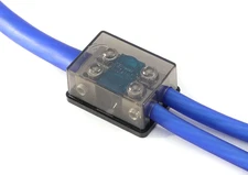 Bassik 2 Way Mini ANL Fuse Distribution Block - 1/0 Gauge to 4 Gauge - 150 Amp