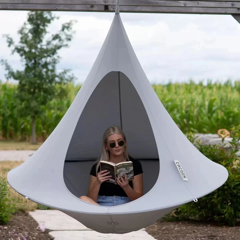 Vivere Double Cacoon Hanging Chair 2-Person Hammock Pod Indoor Outdoor Use - Image 3 of 3