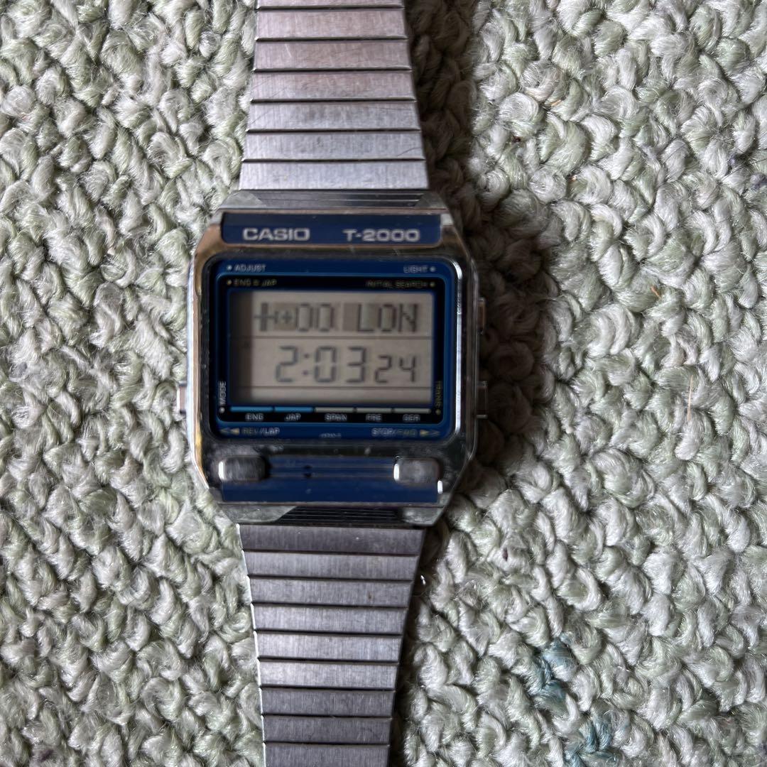 時計 CASIO T-2000 Casio T-2000 Digital Watch Vintage 1970s Stainless Steel Band