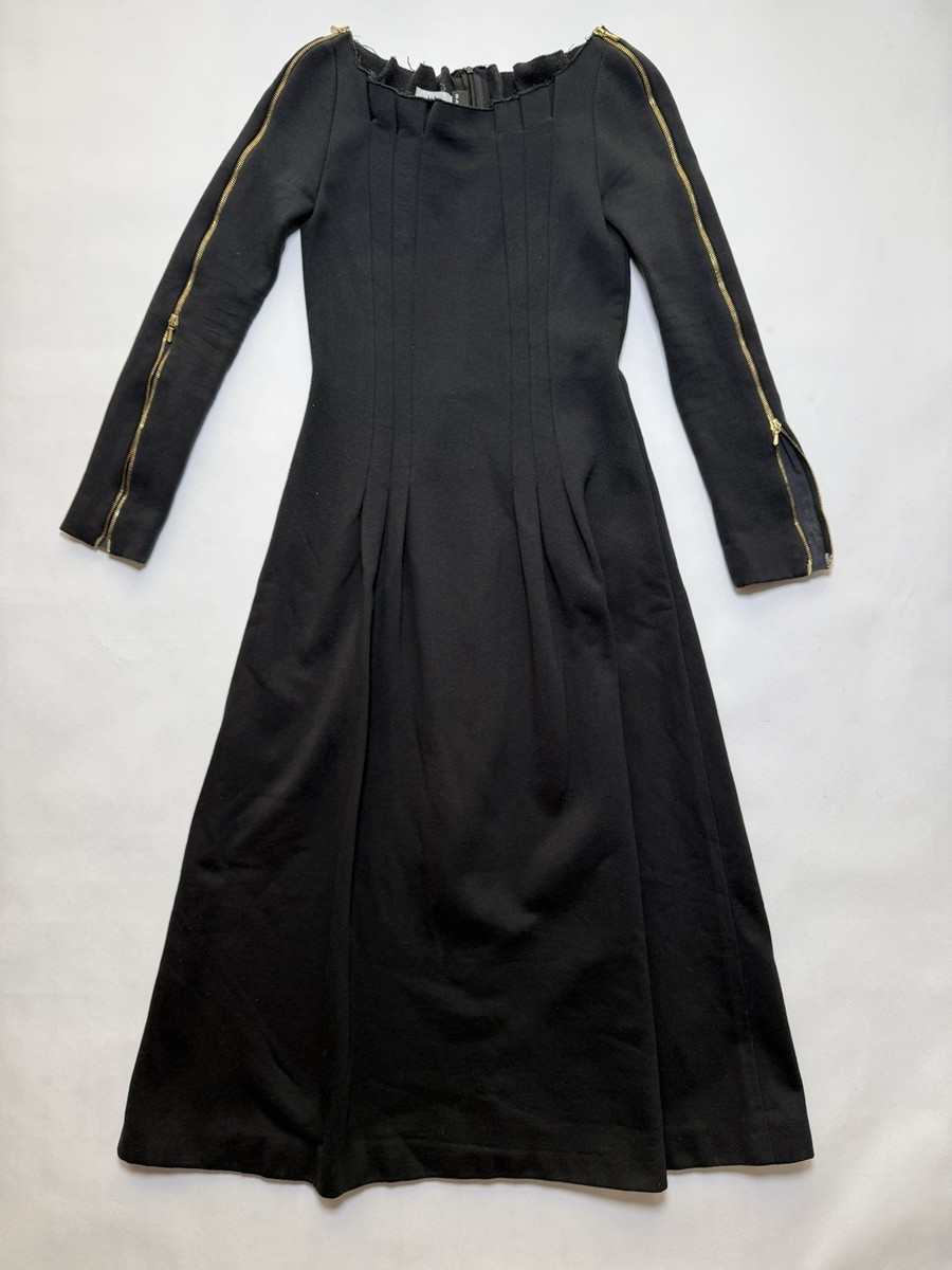 Balenciaga Le Dix Fall 1999 Black Terry Cotton Long Sleeve Zipper Maxi Dress | eBay Balenciaga Le Dix Fall 1999 Black Terry Cotton Long Sleeve Zipper Maxi Dress | eBay