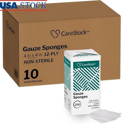 12ply Woven Gauze Pads Cotton Absorbent Non-Stick First Aid Medical Use