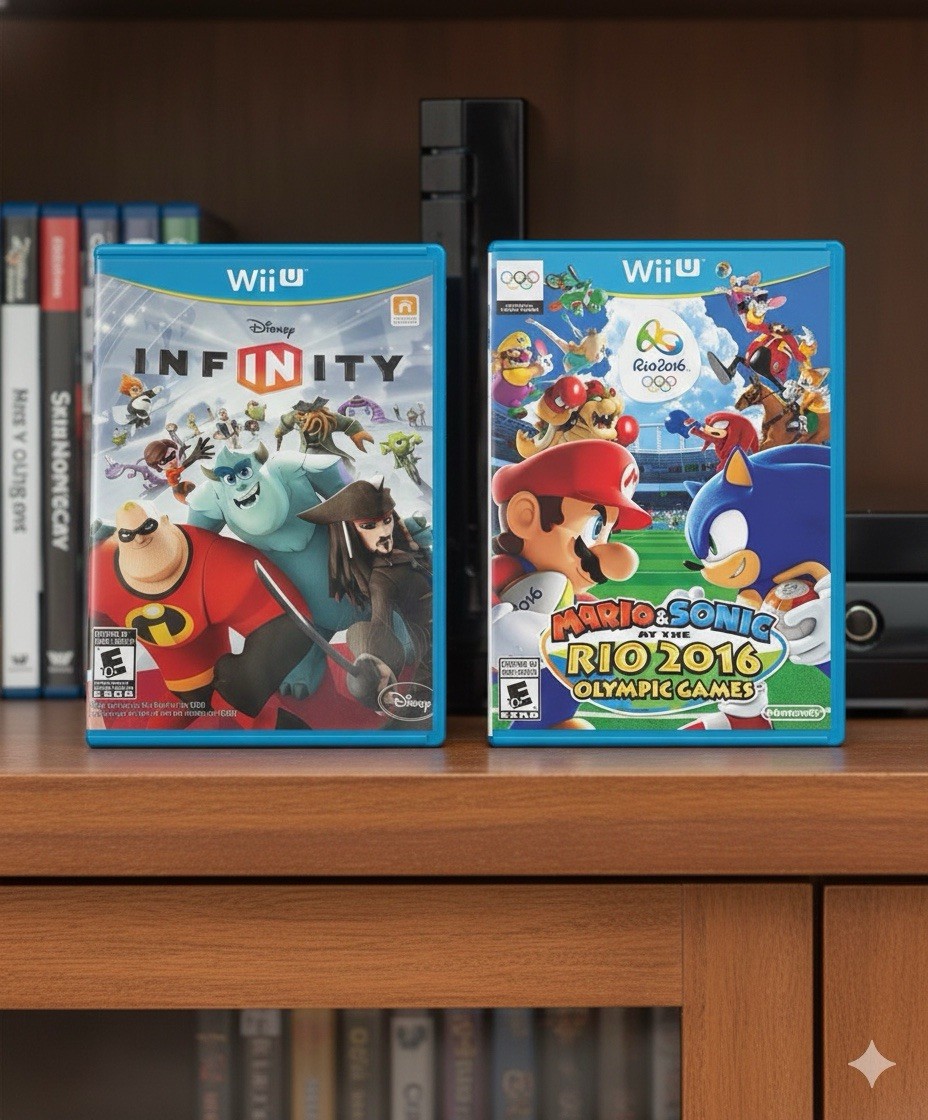 Wii U Game Bundle - Mario & Sonic Rio 2016 Olympic Games + Disney Infinity 1.0
