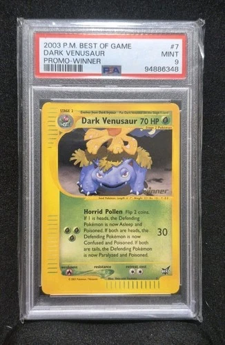 Dark Venusaur #7 PSA Graded Mint 9 2003 Promo Best Of Game WINNER Stamped!