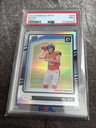 2024 Panini Donruss Optic - Rated Rookie Bo Nix #209 Holo Prizm (RC) PSA9