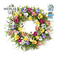 TüRkranz KüNstliche Blumen 51Cm Groß GanzjäHrig FüR HaustüR Wand Hochzeit Deko