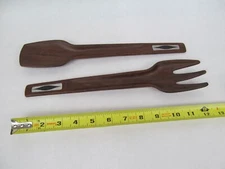 MCM Mid Century Modern Teak Salad Tongs Utensils