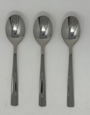 Oneida Andorra 3 Serving Spoons 7 1/2'' Quality 18/10 Stainless