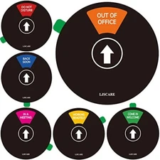 Office Door Sign, Do Not Disturb/Come in Welcome/Out of Office/In a Black