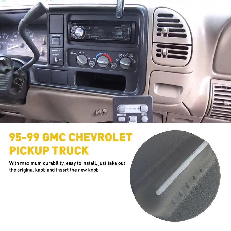 3x perillas de control de interruptor de aire acondicionado nuevas para Chevrolet Silverado Suburban Tahoe 1995-1998 Foto 3 de 4