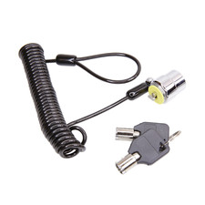 Laptop Security T-Bar Lock and 12 to 39 Inch Coiled Metal Cable with 2 Keys