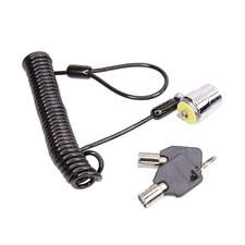 Laptop Security T-Bar Lock and 12 to 39 Inch Coiled Metal Cable with 2 Keys