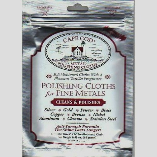 Cape Cod Metal Polishing Cloths 1 Package of 2. 88821 NEW 746969888210