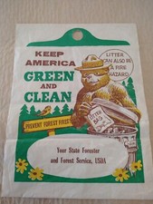 Smokey the Bear Garbage / Litter Bag. US Forest Service. Vintage Car accessory