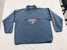 Rare Disney Catalog XL Vintage 1/4 Button Pullover Shirt Mickey’s Crew USA MADE